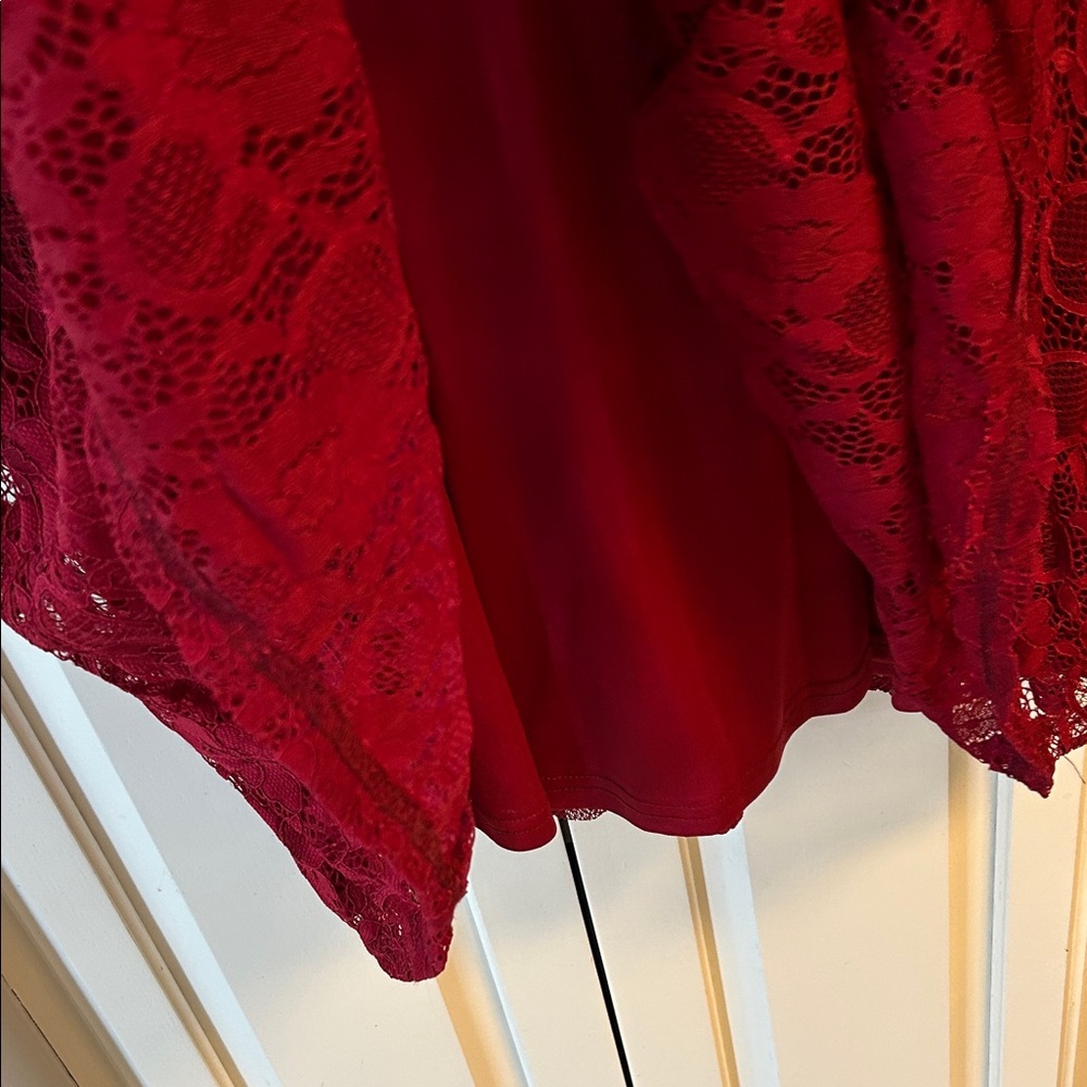 Elegant Red Lace Dress XXL - Picture 6 of 8